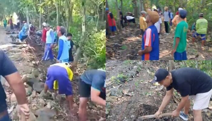 Warga Dusun Ngale Gelar Kerja Bakti Perbaikan Jalan Makam Tengklik, Wujudkan Semangat Gotong Royong