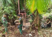 Negara Hadir untuk Rakyat, Melalui Satgas Yonif 123/Rajawali Bangun Sumur Bor di Kampung Soba