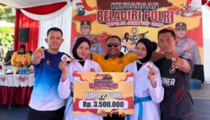 Tim Beladiri Polres Ngawi Raih Dua Medali pada Kejuaraan Beladiri Polri Kapolda Jatim Cup 2026